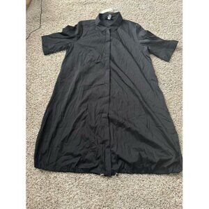 Alfani Womens Black Short Sleeve Button up Dress Collar Size 4 Career Casual